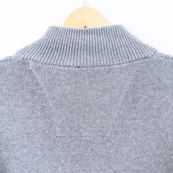 Cable Knit Fisherman Sweater Size 2XL Cotton Grandpa Sweater Normcore Mock Neck - Picture 5 of 12
